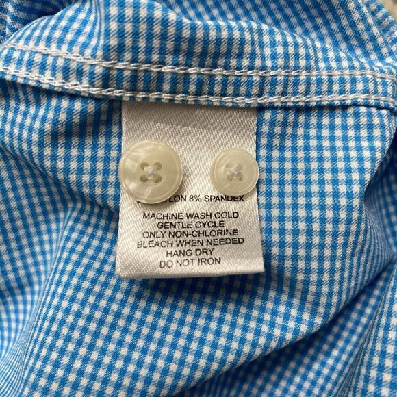 Untuckit Shirt Mens XXL Blue Shepherd Check Nylon Spandex Casual Office Business - Picture 5 of 5